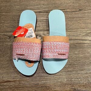 Havaianas Womens You Malta Flip-Flop Sandals Slip-On Open-Toe Blue Water…